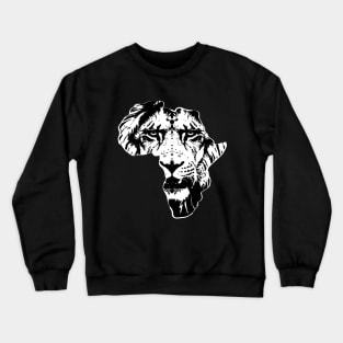 Retro Vintage Lion Face. Cool Zoo Animals Lovers Zoo Keeper Gift Black Live Matter African Pride Crewneck Sweatshirt